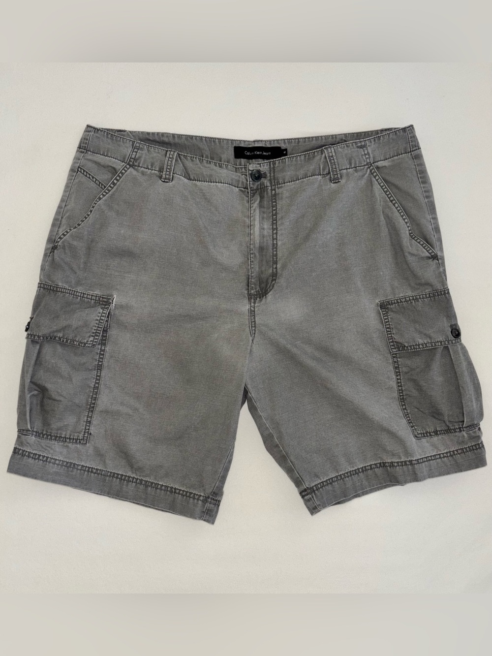 Calvin Klein Jeans Gray Cargo Shorts 40 Dadcore Normcore Utility